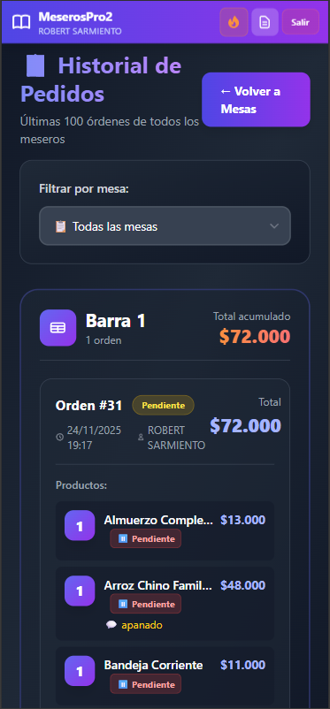 Historial de Pedidos